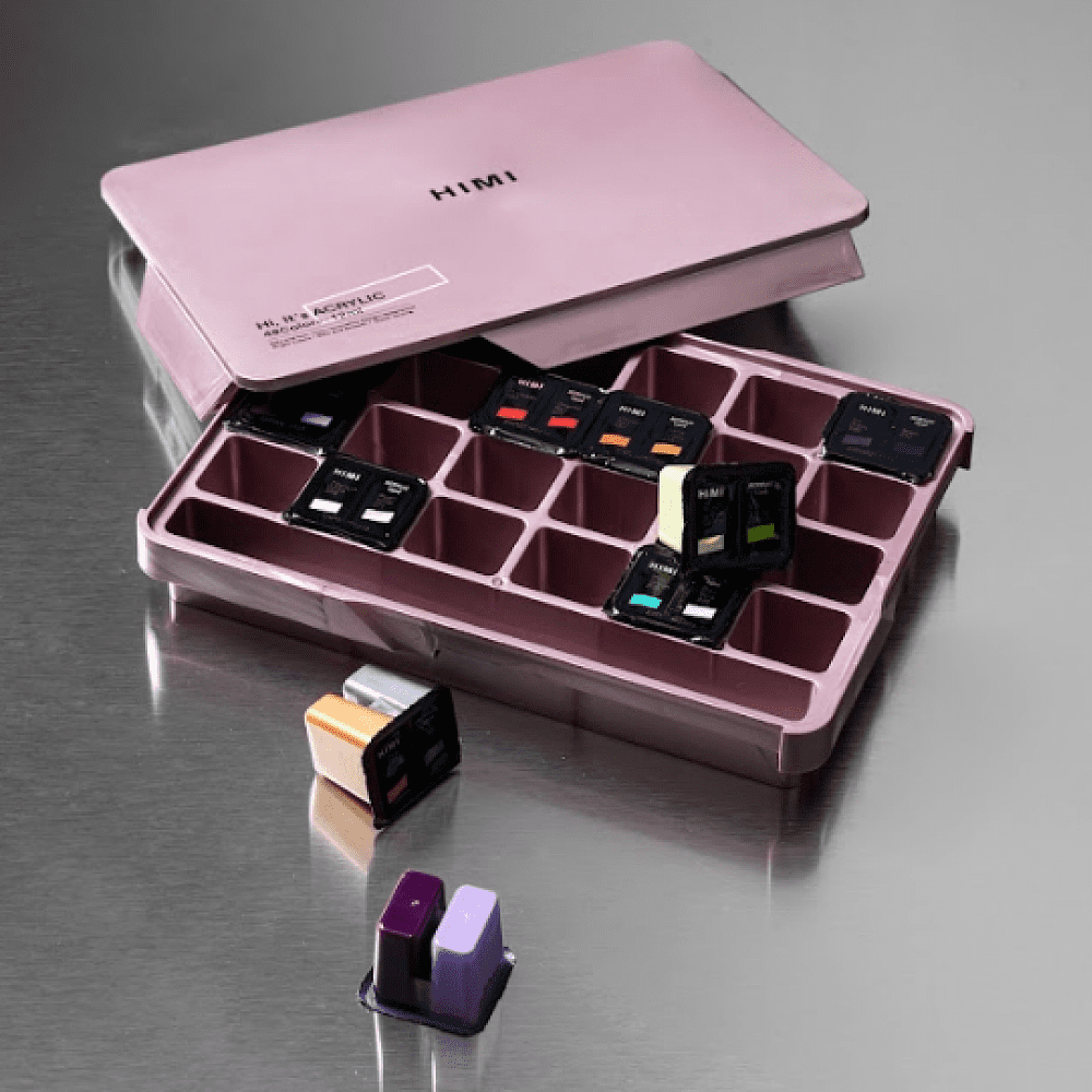 Краски акриловые"Himi Jelly Cup", набор 48 цветов, 12 мл, кювета, пластиковый футляр - 8