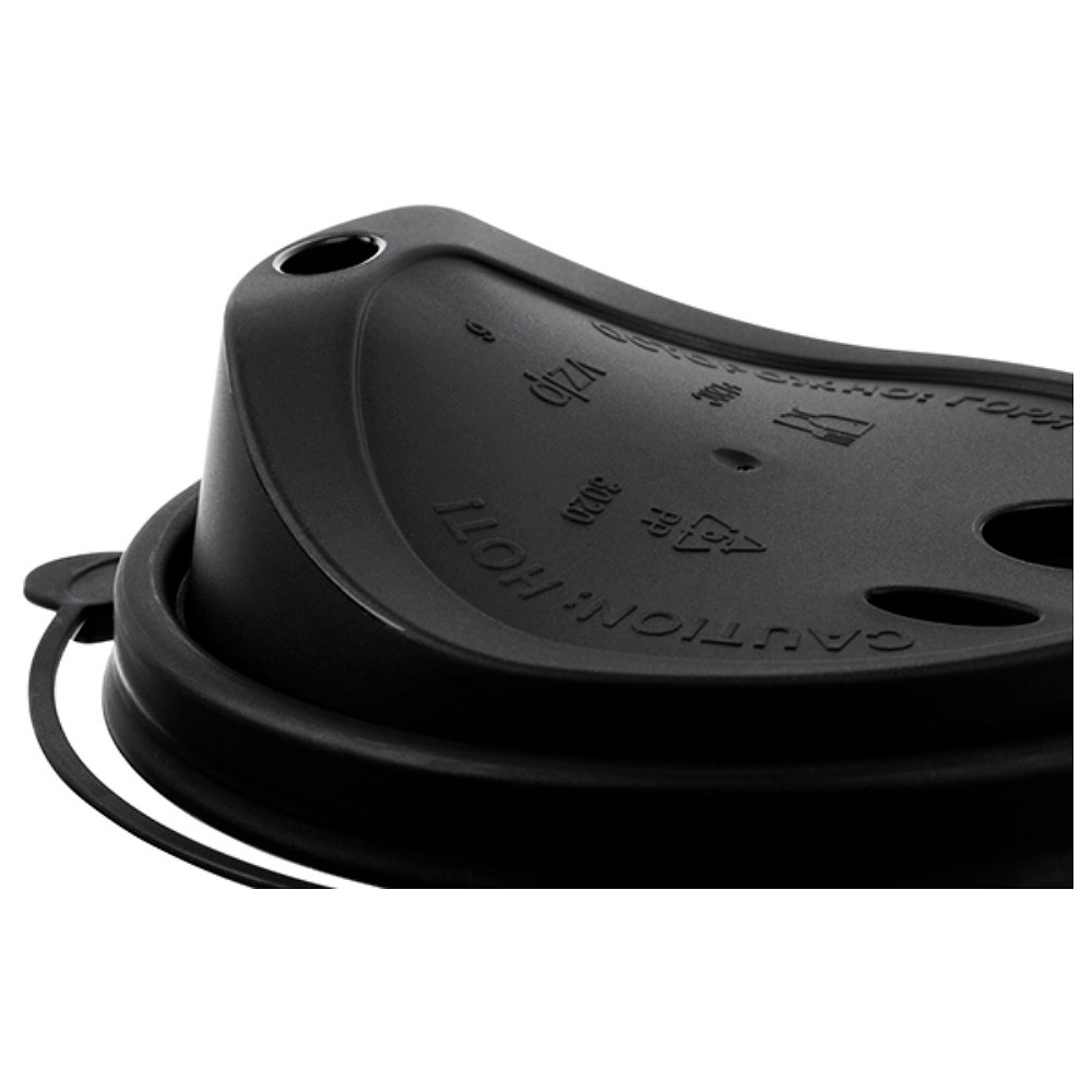 Крышка пластиковая для стаканов d=90 мм, для горячих напитков, 50 шт/упак, флип-топ, черный - 4