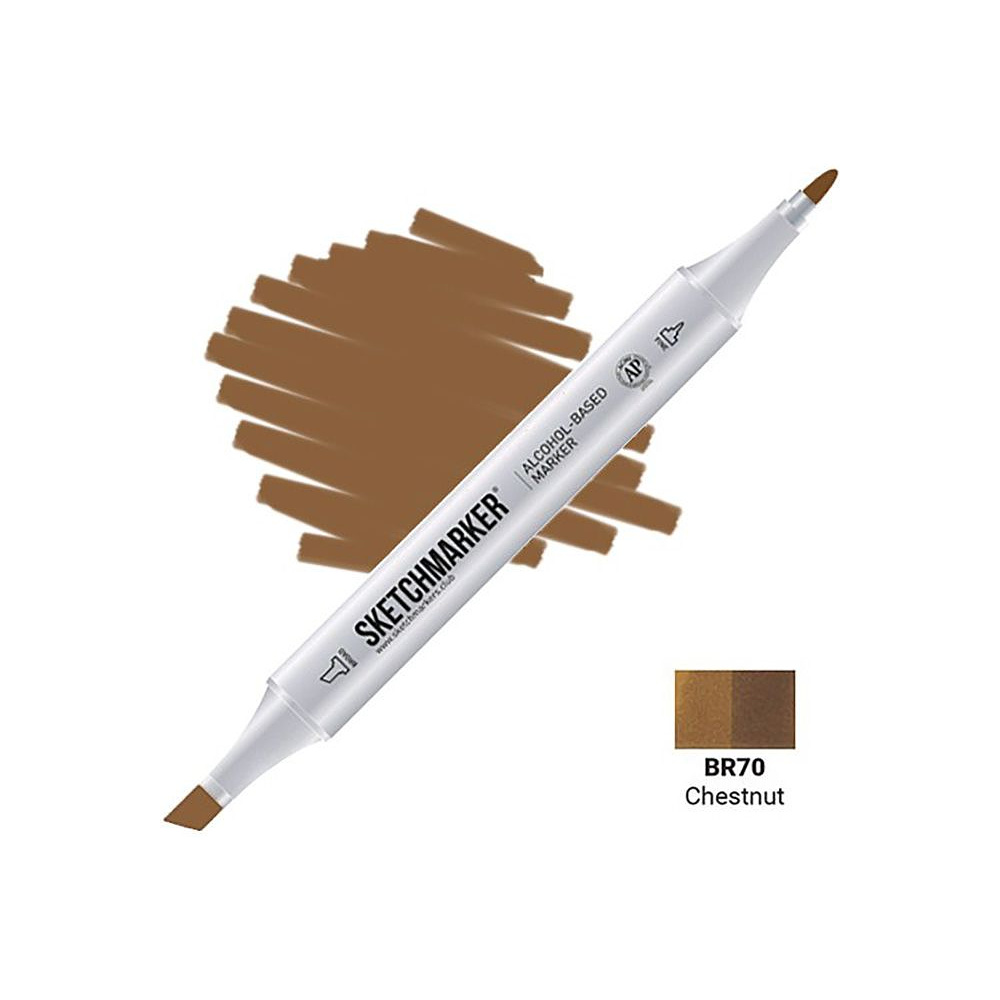 Маркер перманентный двусторонний "Sketchmarker", BR70 каштан