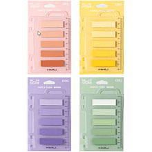 Закладки пластиковые "Deli", 12x44 мм, 100 штук, с линейкой, ассорти градиент