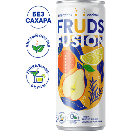 Напиток "Fruds Fusion", вкус груша-яблоко-лимон, 0.33 л - 2