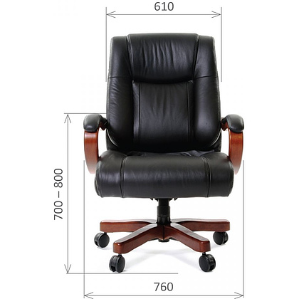 Кресло для руководителя "Chairman 403", кожа, металл, дерево, черный - 4