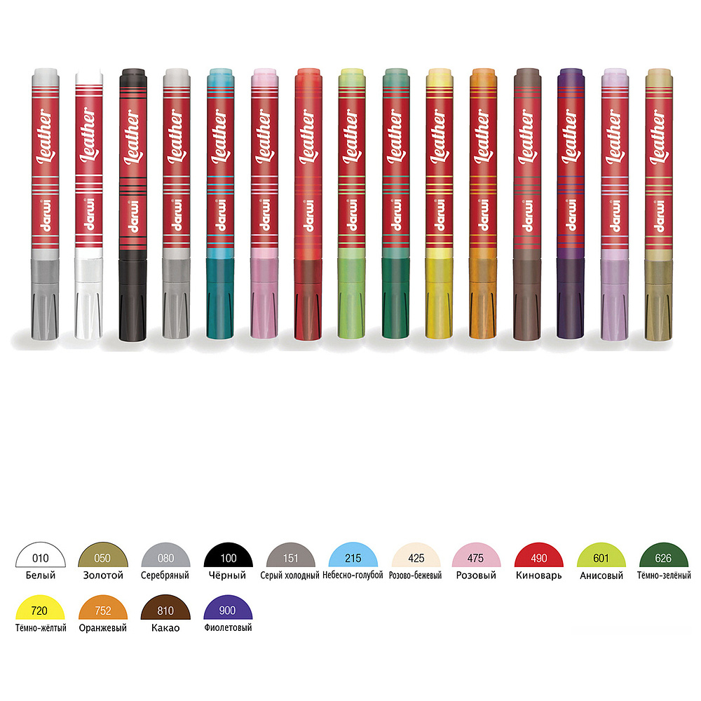 Маркер акриловый для кожи "Darwi", 2 мм, ярко-красный - 5