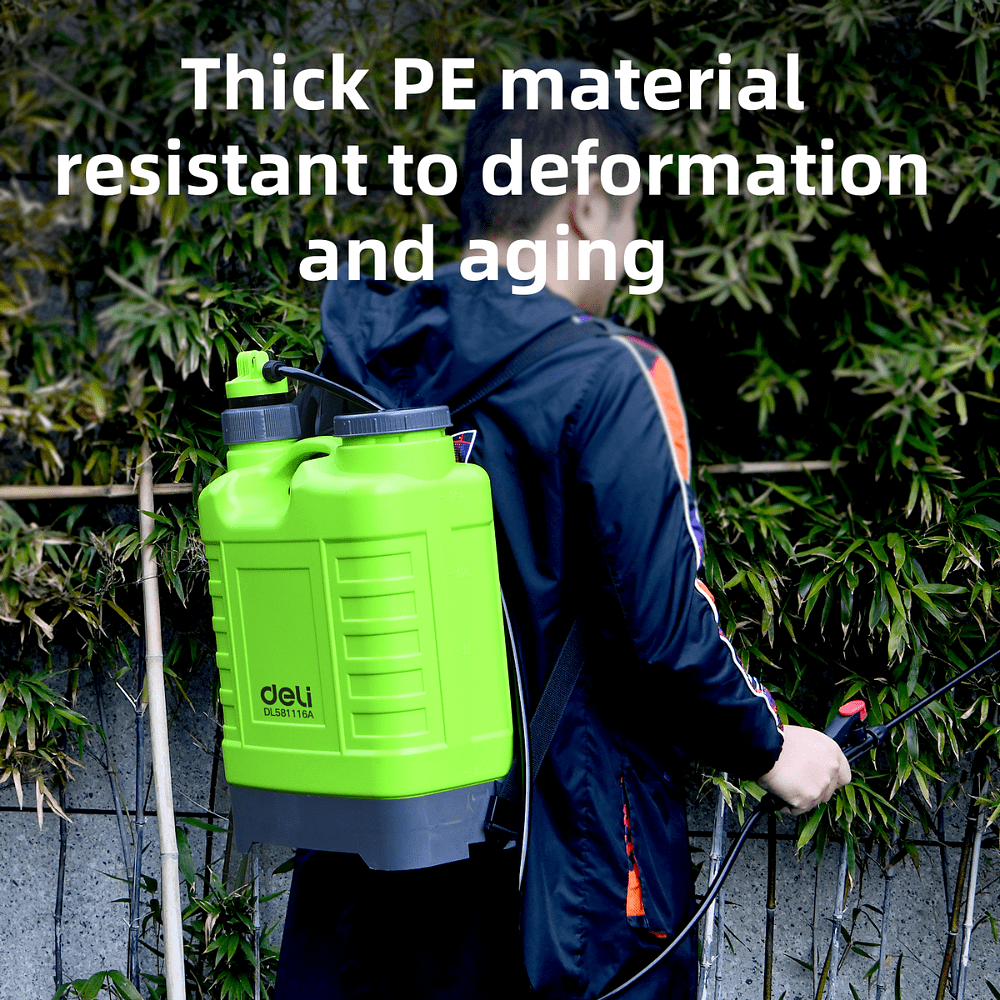 Опрыскиватель садовый помповый Deli GS EDL581116A, 16 л, ранцевый, зеленый, черный - 5