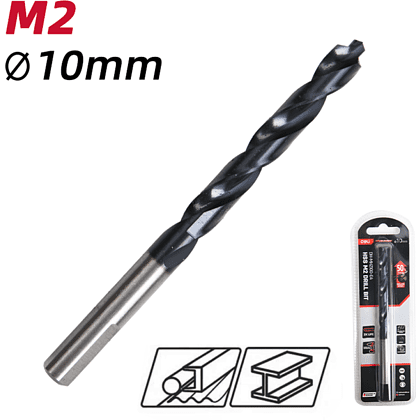 Сверло по металлу Deli RS EDH-MHZ100-E4, 10.0 мм, DIN 338, HSS-TiN - 6