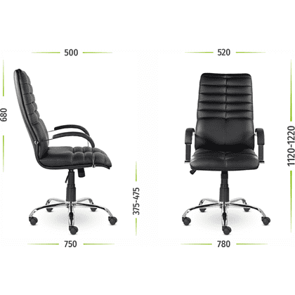 Кресло для руководителя "UTFC Гелакси В", хром, натуральная кожа  - 6