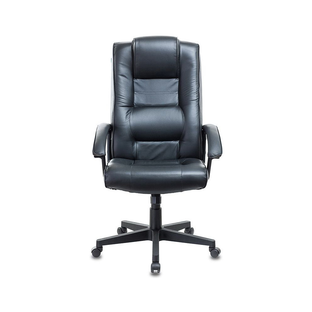 Кресло для руководителя "Бюрократ T-9906N/BLACK", кожа, пластик, черный - 2
