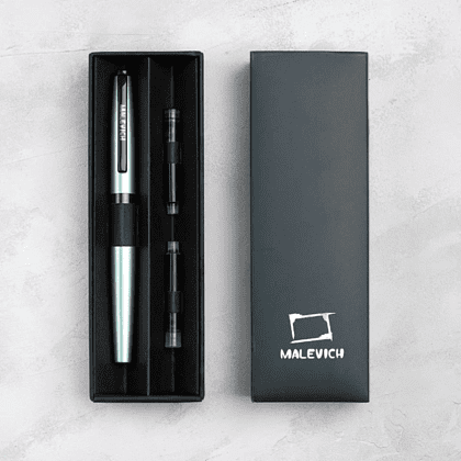 Ручка перьевая EF "Малевичъ", металл, с конвертером, набор два картриджа, бирюзовый перламутр - 6