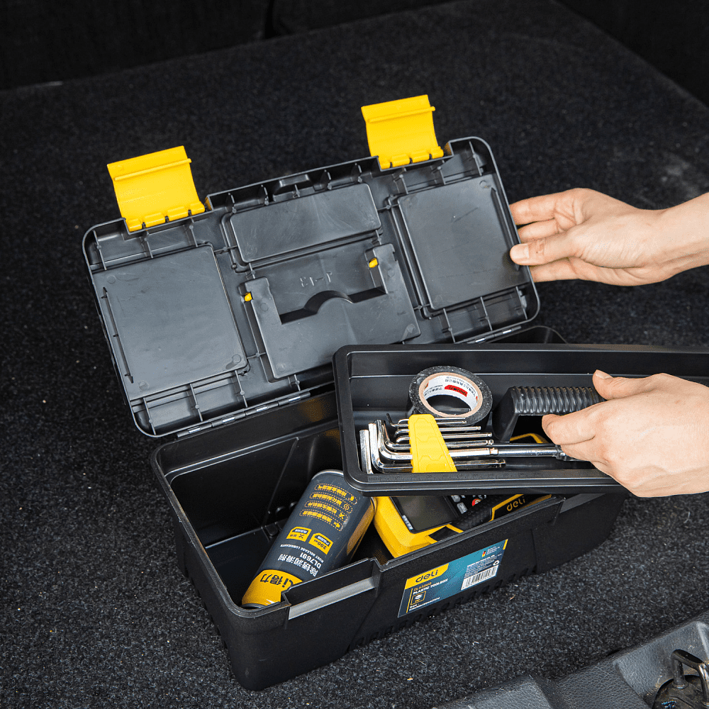 Ящик для инструмента Deli "EDL432413", 330х160х125 мм, пластмасса  - 7