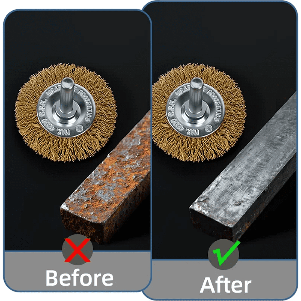 Щетка для дрели Deli YS EDH-GSS075-E3, плоская, проволочная - 5