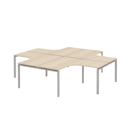 Коллекция Титан Станция рабочая на 4 рабочих места ТНУ314-4-ТР+ТНУ313К-4-22, 2800х2650х742