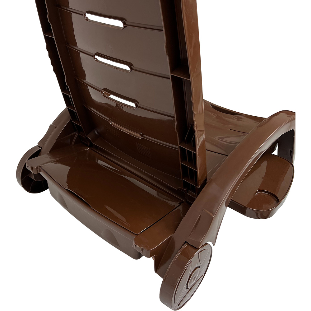 Шезлонг складной на колесах, пластик, шоколадный - 12