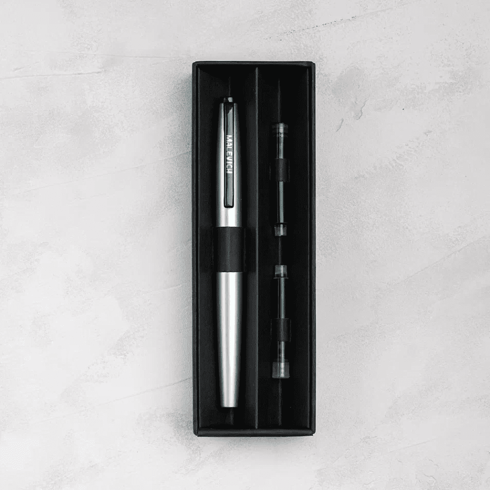 Ручка перьевая EF "Малевичъ", металл, с конвертером, набор два картриджа, бирюзовый перламутр - 5