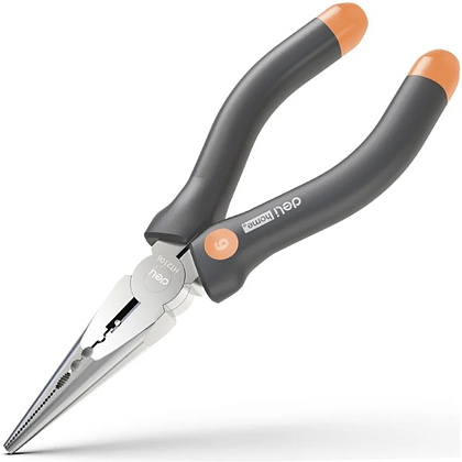 Длинногубцы Deli HS HT2106C, 160 мм, Soft Touch, оранжевый