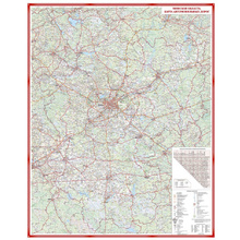 Карта настенная "Автодороги" Минская область, 120x155 см