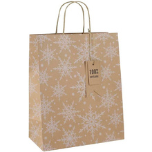 Пакет бумажный подарочный "Kraft Snowflake"