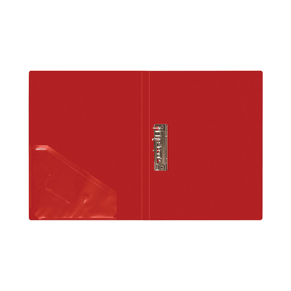 Папка В-611 "Стандарт" с зажимом и карманом, пластик, красный - 2