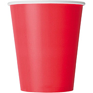 Стакан картонный 250 мл, 1 слой, 50 шт/упак, красный