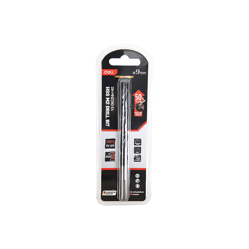 Сверло по металлу Deli RS EDH-MHZ090-E4, 9.0 мм, DIN 338, HSS-TiN - 3