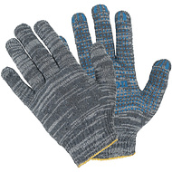 Перчатки трикотажные х/б, с ПВХ покрытием Точка из 6-и нитей, 7,5 кл. вязки, серый