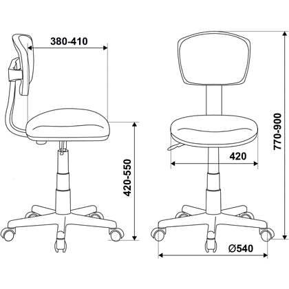 Кресло детское Бюрократ CH-W299, ткань, сетка, пластик, голубой - 4