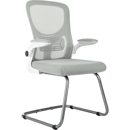 Кресло на полозьях Бюрократ "MC-W109", сетка, ткань, металл, светло-серый