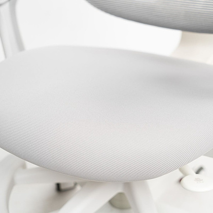 Кресло детское Ergosmart Antey, ткань, пластик, корпус белый, подставка для ног, с чехлом салатовым, серый - 14