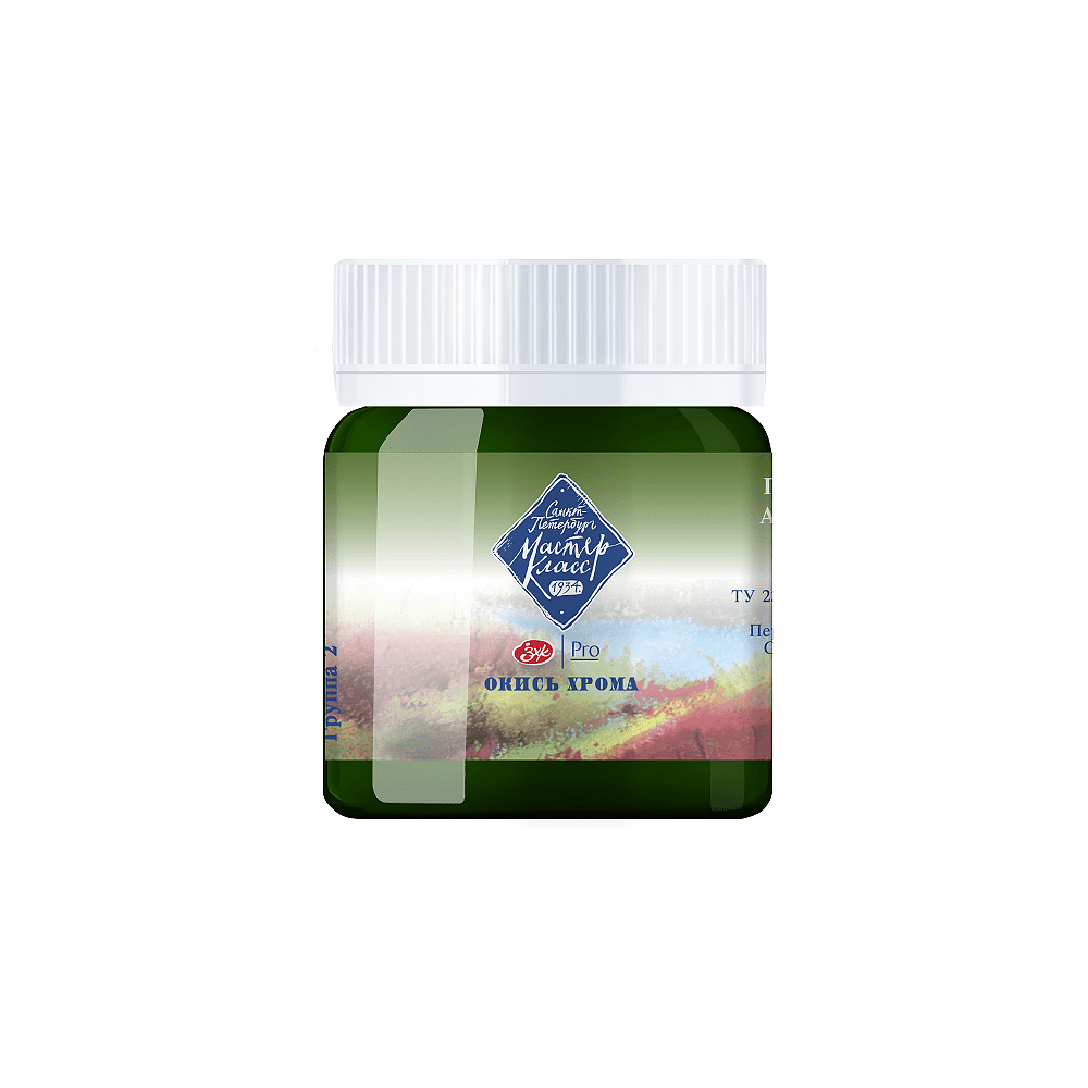 Краски гуашевые "Мастер-класс", 704 окись хрома, 40 мл, банка
