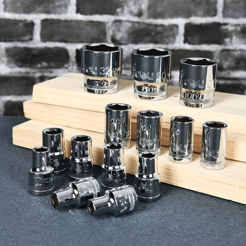 Головка торцевая шестигранная Deli YS EDQ4014 1/2", 14 мм, серебристый - 3