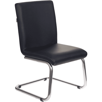 Кресло на полозьях "Бюрократ CH-250-V", экокожа, черный, металл хром