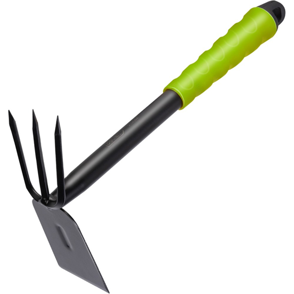 Тяпка садовая Deli GS EDL580814, 300 мм, трехзубая, двухсторонняя, зеленый