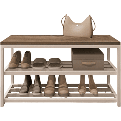 Обувница ALLERD 2 RION, белый муар, 830х320х450, австралийское дерево