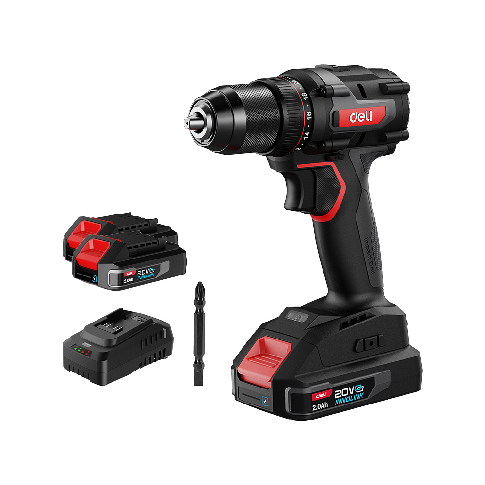 Аккумуляторная дрель-шуруповерт Deli RS EDE-DZ20-2D2 20 В, 70 Нм, 2 АКБ, 2 Ач, сумка