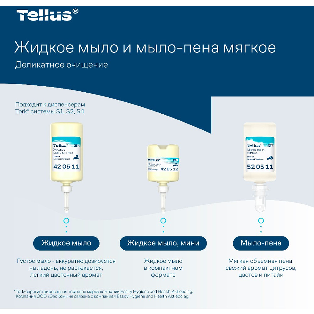 Мыло жидкое Tellus Комфорт, 475 мл, мягкое, SC2 мини - 6