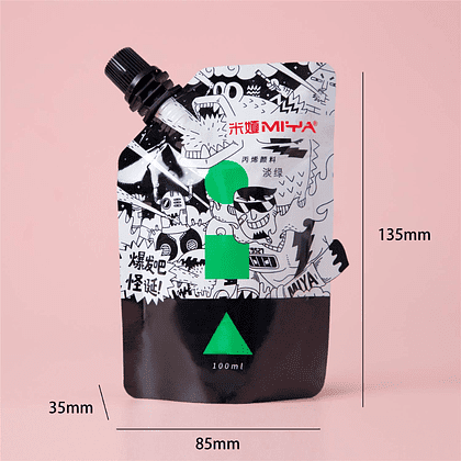 Краски акриловые "Himi Miya", 005 бледно-зеленый, 100 мл, дой-пак - 4