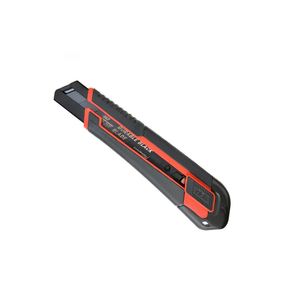 Нож строительный Deli RS EDL025G, 25 мм, универсальный, черный, красный