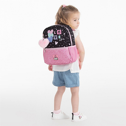 Рюкзак школьный Enso "Love vibes" L, черный, розовый - 8