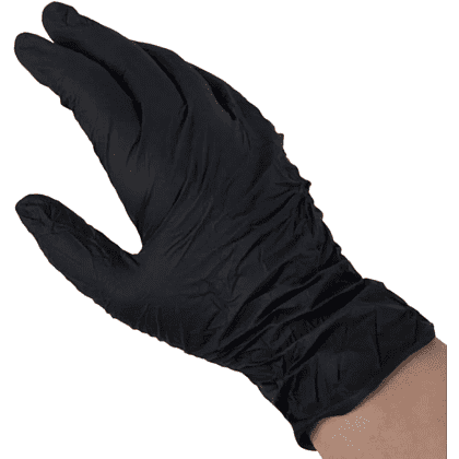 Перчатки нитриловые неопудренные одноразовые BVB, р-р M, 100 шт./уп., черный - 4