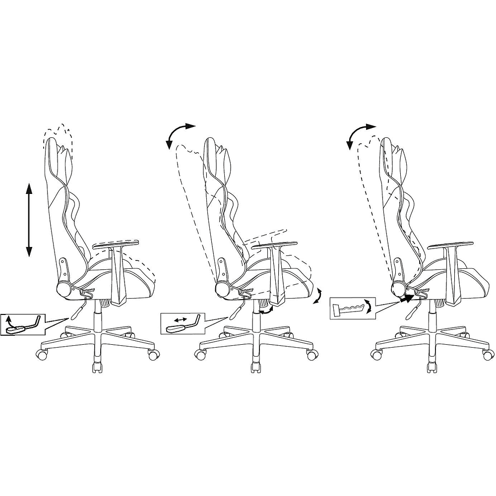 Кресло игровое Бюрократ Zombie Neo, ткань, серый - 8