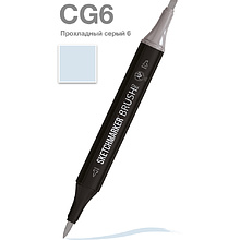 Маркер перманентный двусторонний "Sketchmarker Brush", CG6 прохладный серый 6