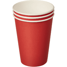 Стакан картонный 300 мл, 50 шт, 1 слой, красный