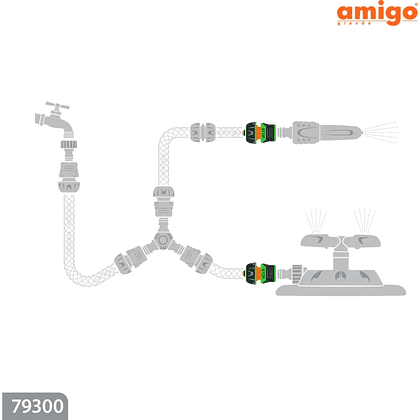 Коннектор Amigo Grande 79300, 3/4", с аквастопом - 3