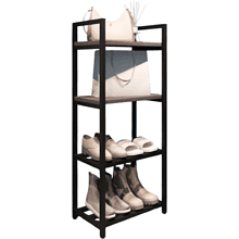 Обувница ALLERD 2+2 RION, черный муар