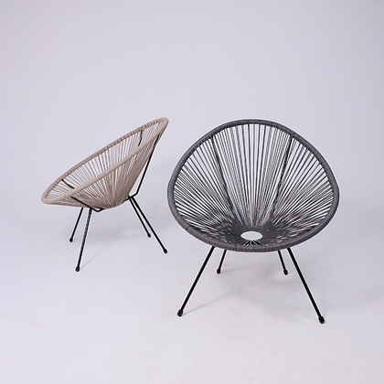 Кресло садовое AksHome RIMINI, искусственный ротанг, серый - 5