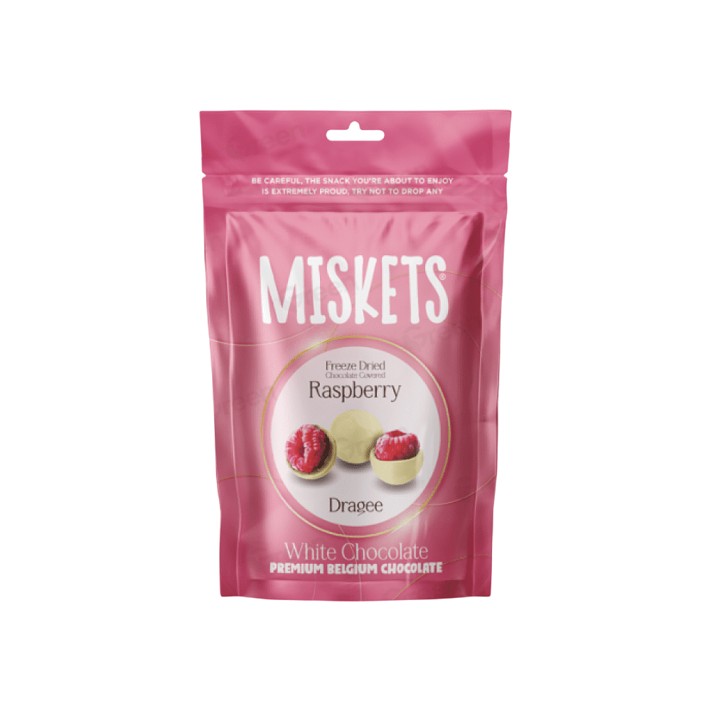 Конфеты "Miskets", 80 гр, малина  в белом шоколаде