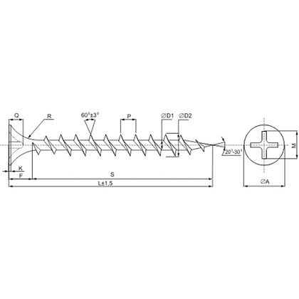 Саморез 4.2х90 мм для монтажа ГКЛ к дереву, фосфат, 250 шт. - 2