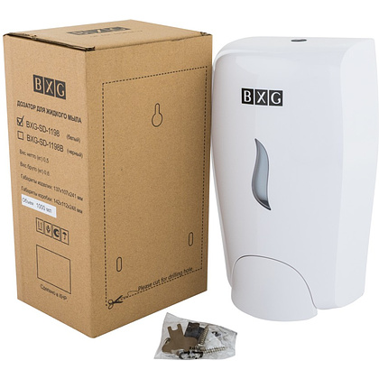 Диспенсер BXG SD-1198, для мыла жидкого 1 л, пластик, белый - 7