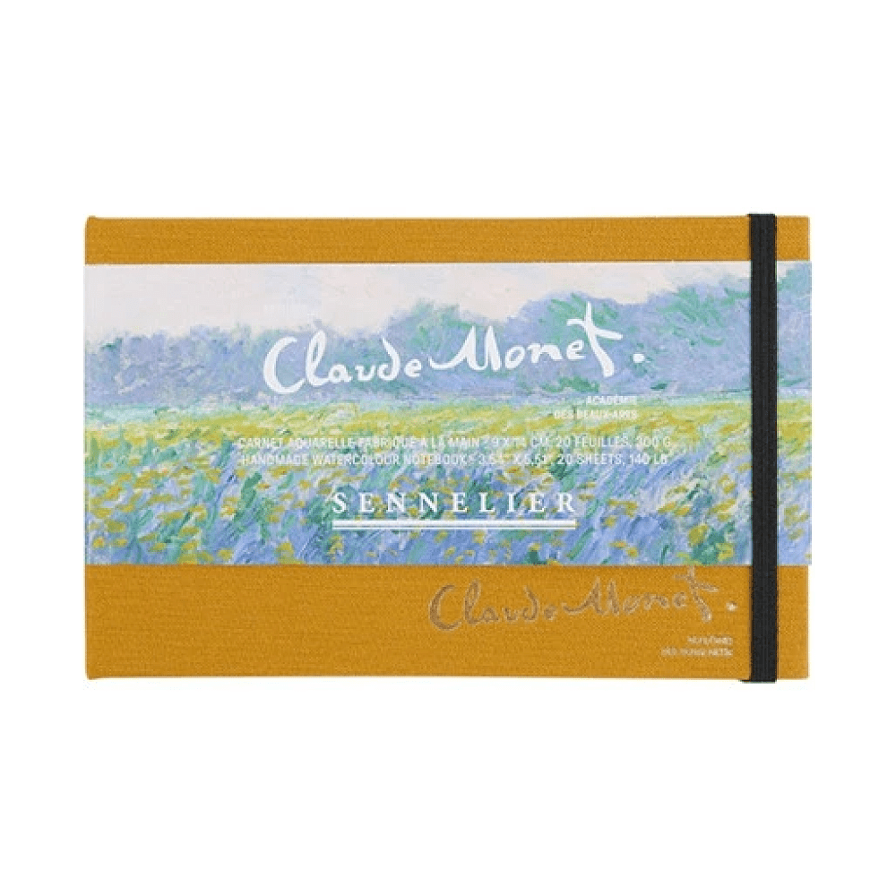 Скетчбук для акварели "Claude Monet - Field of Yellow Irises", 9х14 см, 300 г/м2, 20 листов, шафраново-желтый