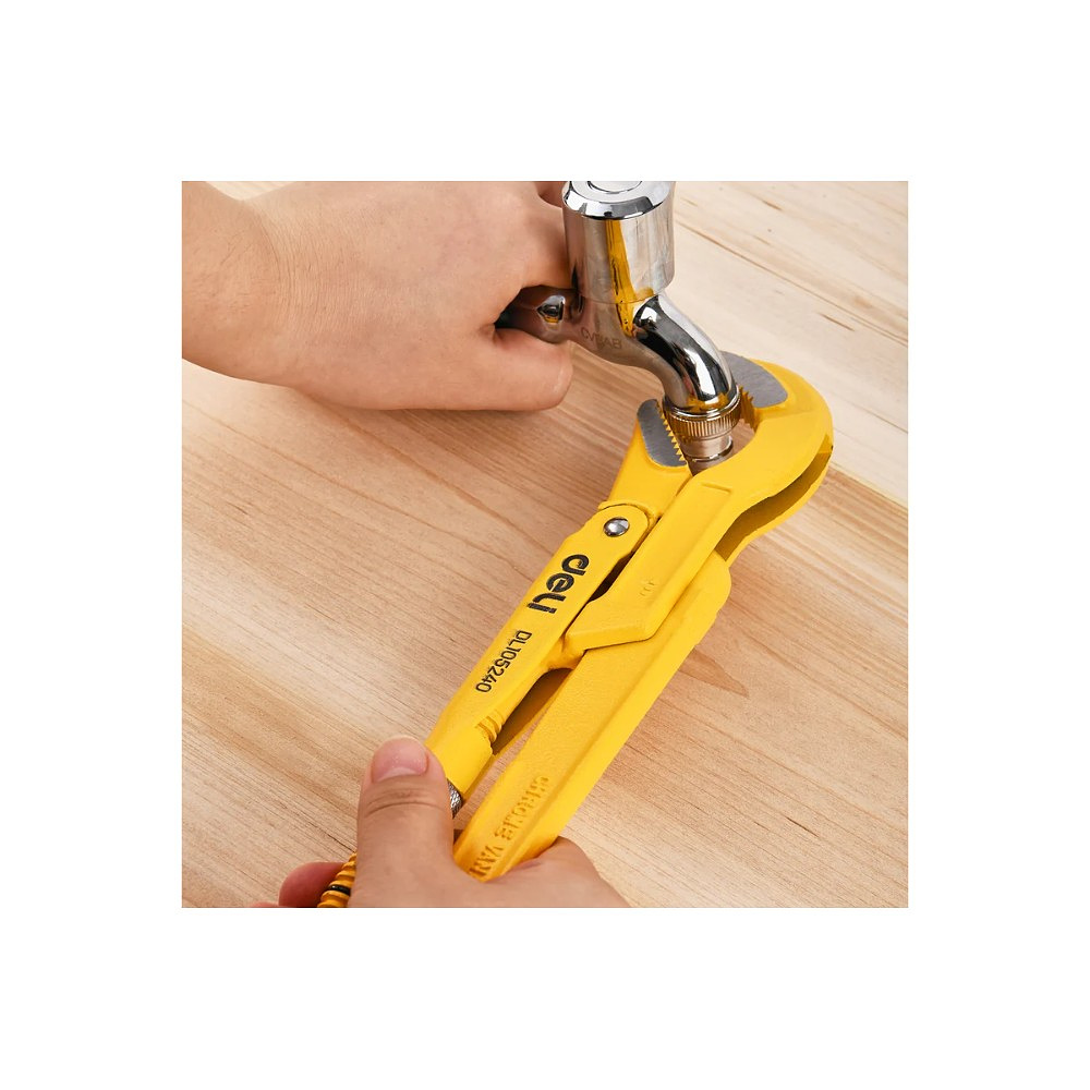 Ключ трубный Deli YS EDL105240 1", тип S, раскрытие губок 40 мм, желтый - 6