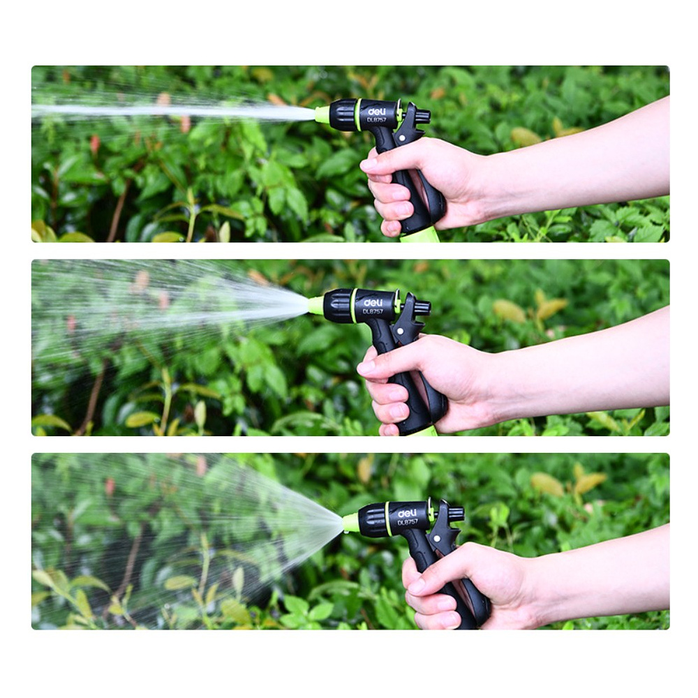 Пистолет-распылитель Deli GS EDL8757, 3 функции, быстросъем, фиксатор курка, черный, зеленый - 8